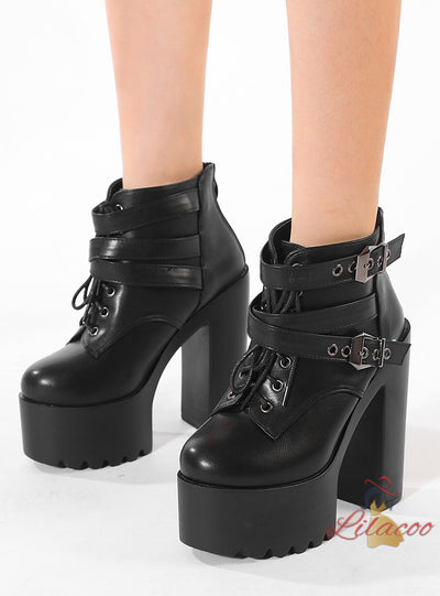 Women's Thick Soles High Heels Boots