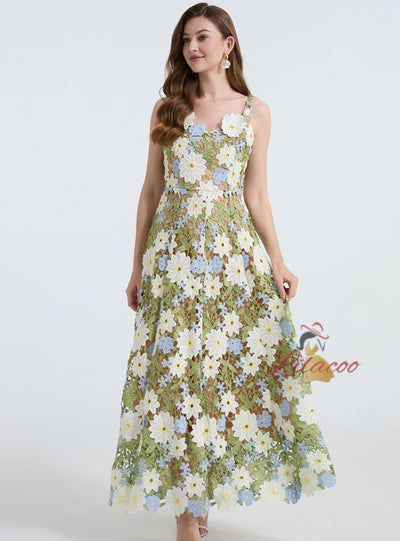 Sexy Lace Stitching Suspender Dress