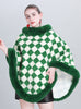 Thickened Plaid Round Neck Shawl Cloak