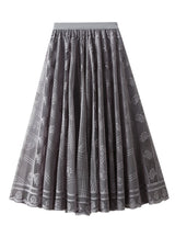 Women Pleated Mesh Lace Skirt