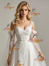 White Tulle Lace Appliques Straps Wedding Dress