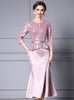 Pink Sequins Beading Mother of the Bride Dress