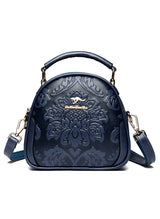 Round Bag Embossed Shoulder Slung Handbag