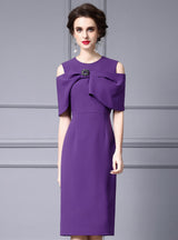 Purple Beading Mother Of The Bride Dress
