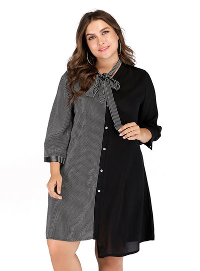 Plus Size Spliced Irregular Dress