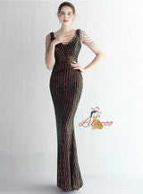 Mermaid V-neck Beading Prom Dress