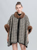Loose Wool-like Collar Knitted Cloak Shawl