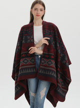 Knitted Split Bohemian Cloak Shawl