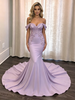 Purple Mermaid Off the Shoulder Prom Dress