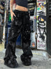 Tie-dyed Printed Straight High Waist Pant