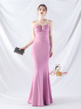 Mermaid Strapless Pleats Prom Dress