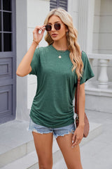 Solid Color Round Neck Short Sleeve T-shirt