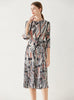 Printed Pleated Casual Long Dress