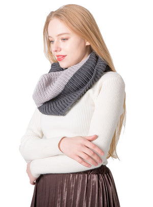 Knitted Wool Splicing Warm Scarf