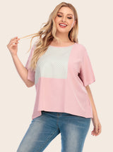 Loose Contrast Striped T-shirt Ladies Top