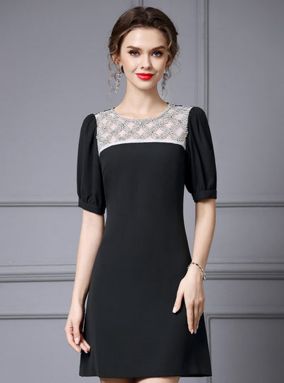 Black Beading Mother of the Bride Dress