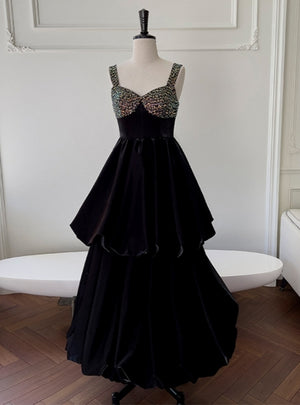 Black Sequins Sexy Evening Dress