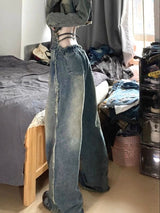 Retro Loose Wide-leg Denim Jeans