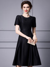 Black Short Sleeve Mother Of The Bride Dress