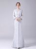 Gray Lace Long Sleeve Mother Of The Bride Dress