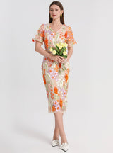 Heavy Industry Embroidery Slim Dress