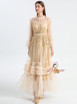 Mesh Heavy Industry Perspective Dress