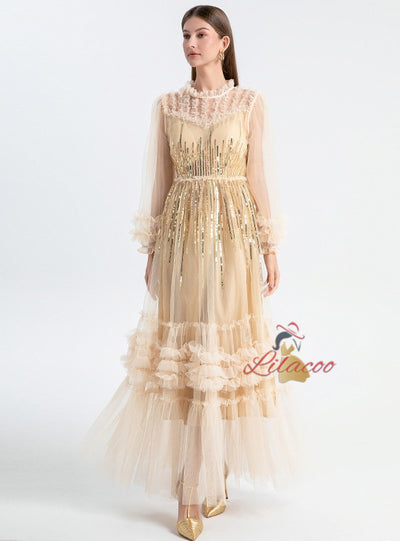 Mesh Heavy Industry Perspective Dress