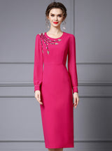Fuchsia Beading Crystal Mother Of The Bride Dress