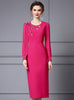 Fuchsia Beading Crystal Mother Of The Bride Dress