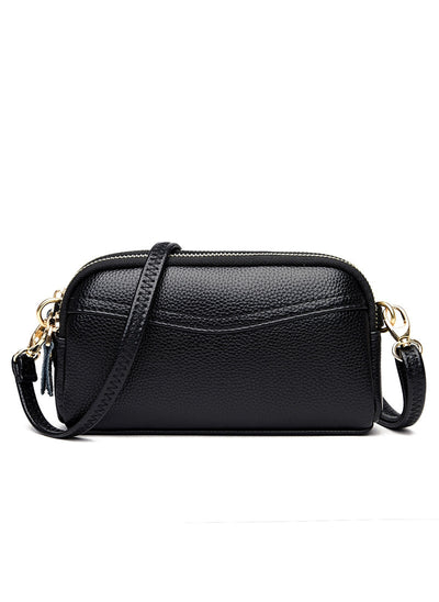 Small Double Zipper Messenger Bag Clutch Bag