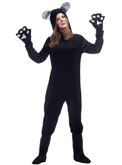 Black Cat Animal Jumpsuit Cospaly