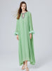 Diamond Beaded Feather Stitching Pleated Loose Dress