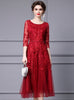 Burgundy Lace Beading Mother Of The Bride Dress