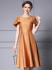 Caramel Satin Beading Mother of the Bride Dress