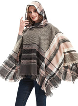 Women Cape Hooded Shawl Cloak