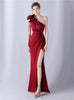 One Shoulder Split Beading Prom Dress