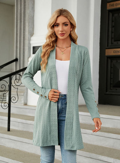 Button Long Sleeve Loose Coat