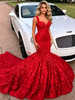 Sexy Red Mermaid Straps Prom Dress