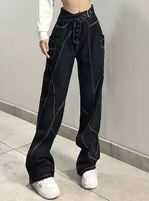 Straight Loose Wide-leg Pants Jeans