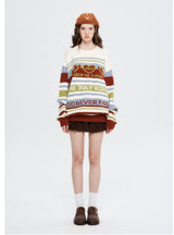 Striped Round Neck Loose Long-sleeved Sweater