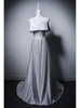 A-Line White Satin Off the Shoulder Wedding Dress