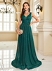 Green Sequins V-neck Prom Dress