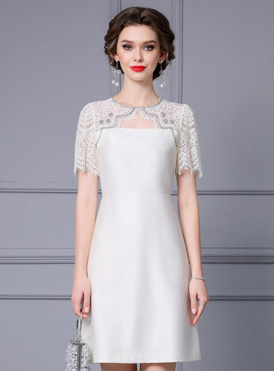 Black Satin Lace Mother Of The Bride Dress