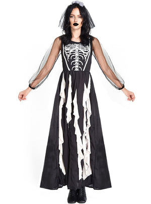 Vampire Demon Skeleton Ghost Bride Stage Costume