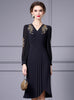 Black Long Sleeve Beading Mother Of The Bride Dress