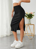 Black Split Elastic Skirt