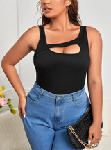 Asymmetric Slim Solid Color Vest Top