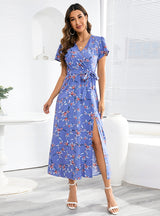 Bohemian V-neck Floral Dress