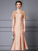 Champagne V-neck Sequins Mother Of The Bride Dress