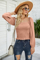 Solid Color Long Sleeve Chiffon Shirt